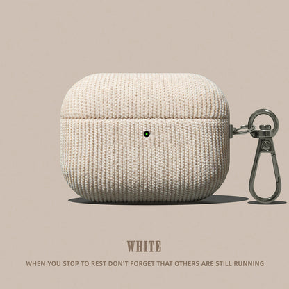 Matte Corduroy Fabric Hook Earphone Case For Apple Airpods 1 2 3 4 Pro 3 2 Wireless Bluetooth Earphone Anti Scratch Cover  ﻿