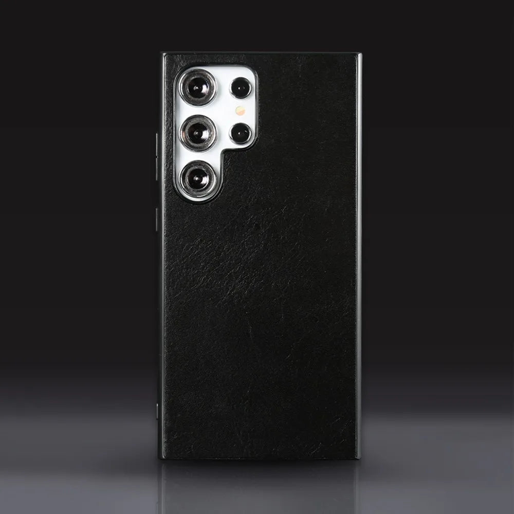 Retro Genuine Leather Phone Case for Samsung Galaxy S26 Ultra S23 Plus S24Ultra S23Ultra S22Ultra S21FE Luxury Back Cover Cases