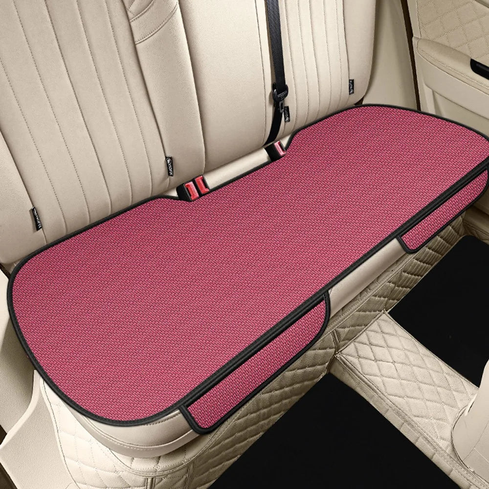 Universal Breathable Car Seat Cushion Ice Silk Non-slip Rear Seat Cushion Wear-resistant Solid Color Auto Protector Mat Pad