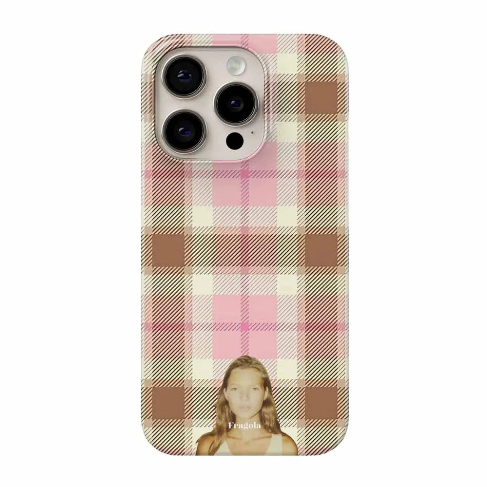 Retro Korean Plaid Cute Phone Case for IPhone 17 16 15 14 13 12 11 Air Pro Max X XS XR XSMax 7 8 Plus Glossy Film Hard PC Cover