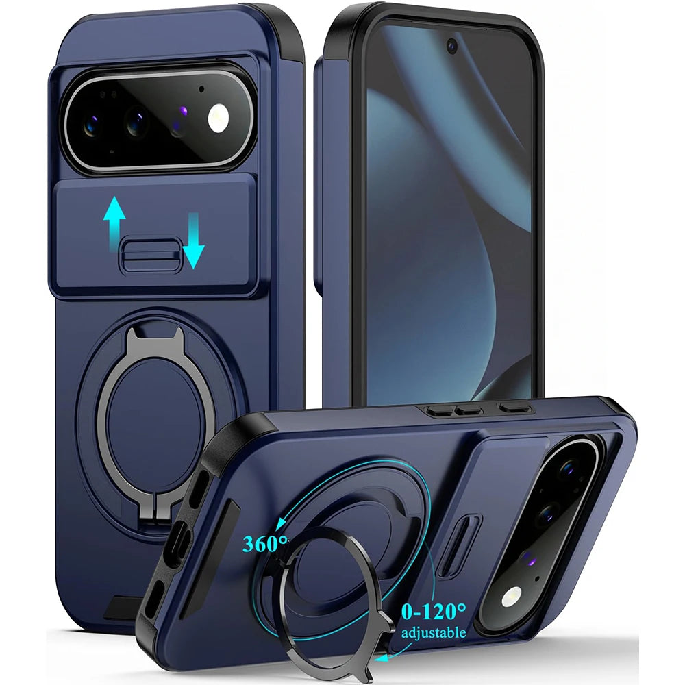 Case for Google Pixel 11 10 9 Pro XL PC Hrad Matte Black Case with Slide Camera Protection Protective Case Anti-Shock Cover