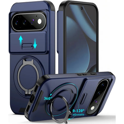 Case for Google Pixel 11 10 9 Pro XL PC Hrad Matte Black Case with Slide Camera Protection Protective Case Anti-Shock Cover