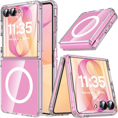 For Samsung Z Flip 8 For Magsafe Magnetic Clear Acrylic Phone Case For Samsung Galaxy Z Flip 8 Flip8 Zflip8 PC Shockproof Cover