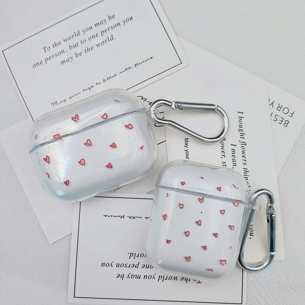 Trendy Heart Pattern Earphone Case for AirPods Pro3/Pro2/Pro Headphones Cover For AirPods 4/3/2/1 Shockproof Protective Cover