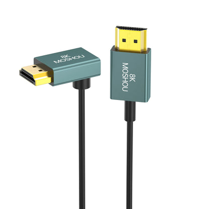 MOSHOU Ultra Thin 8K HDMI 2.1 90 Degree Down Angle Cable Flexible Slim High Speed Cord Support 4K@120Hz 8K@60Hz for TV HDTV PS5