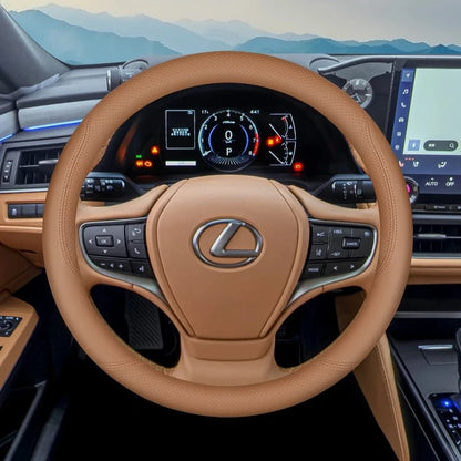 2026 Nappa Leather Steering Wheel Cover Anti-Slip 37-38cm For Lexus IS ES ES300h ES350h RX RX350 RX500h NX350h NX450 Accessories