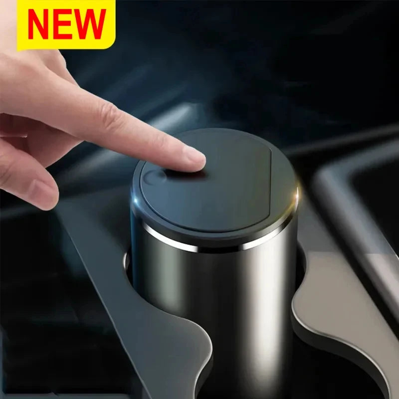 2026 Automobile Trash Alloy Trash Can Trash Basket Trash Can Storage Box Storage Rack Auto Supplies Office Desk Mini Trash Can