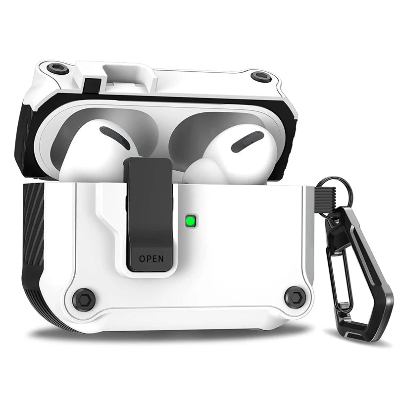 Security Lock Cover for AirPods Pro 3 2025 Case for AirPods Pro3 Pro 3rd Gen 2025 Cases Shockproof PC Headphone Fundas With Hook