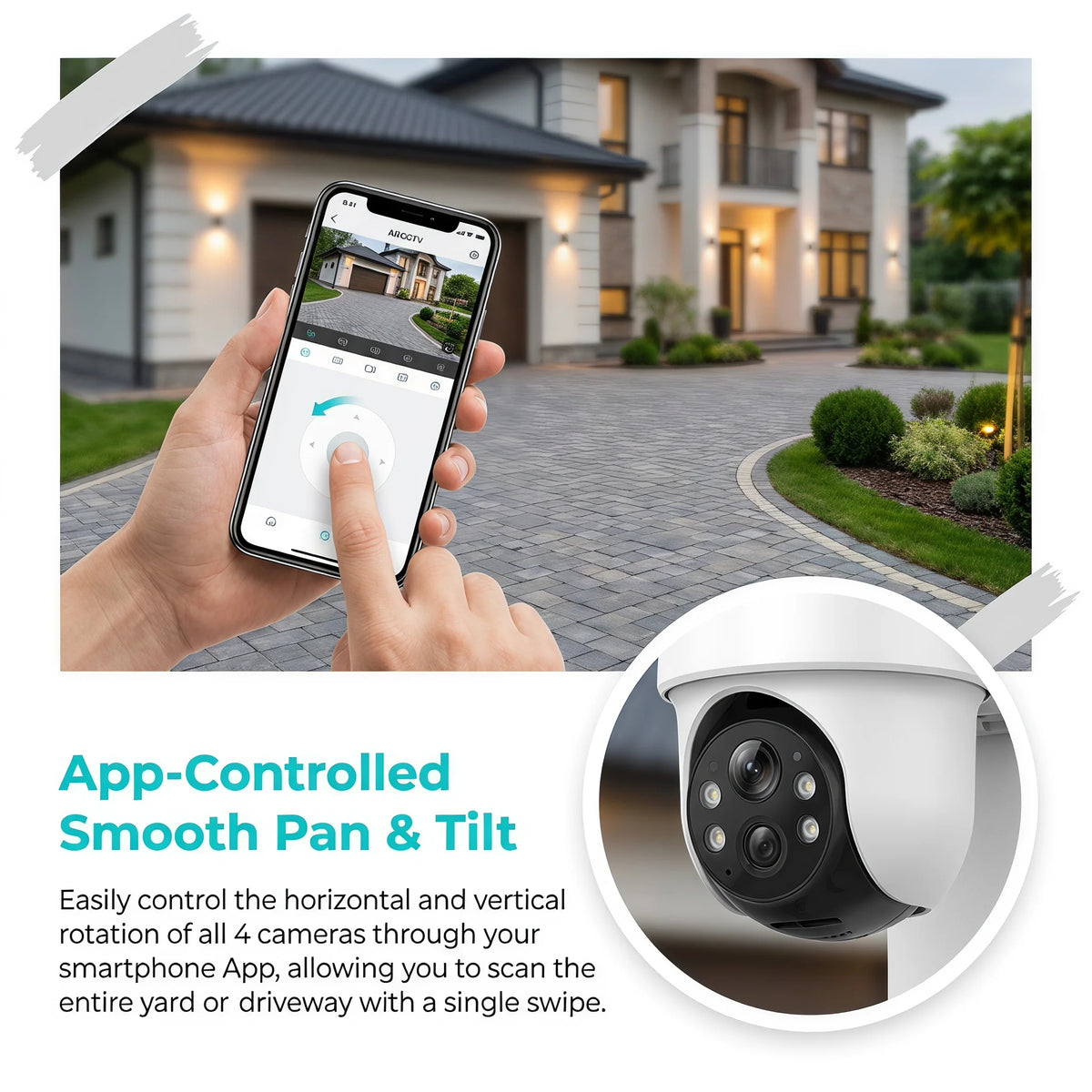 ARCCTV 4MP Wifi Solar Camera Kit Outdoor Wireless Security Surveillance Camera Set Siren Alarm Humanoid Detection Two Way Audio