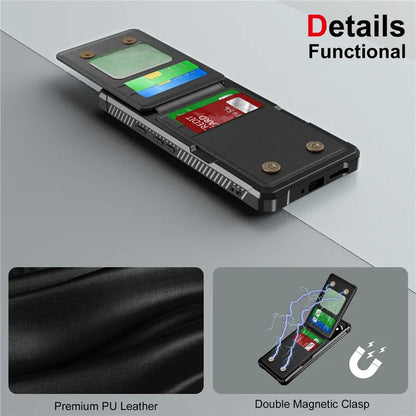 New PU Leather Flip Wallet Card Slot Bag Stand Back Case for Google Pixel 10 A 9 8 7 Pro XL A Shockproof Protective Phone Cover