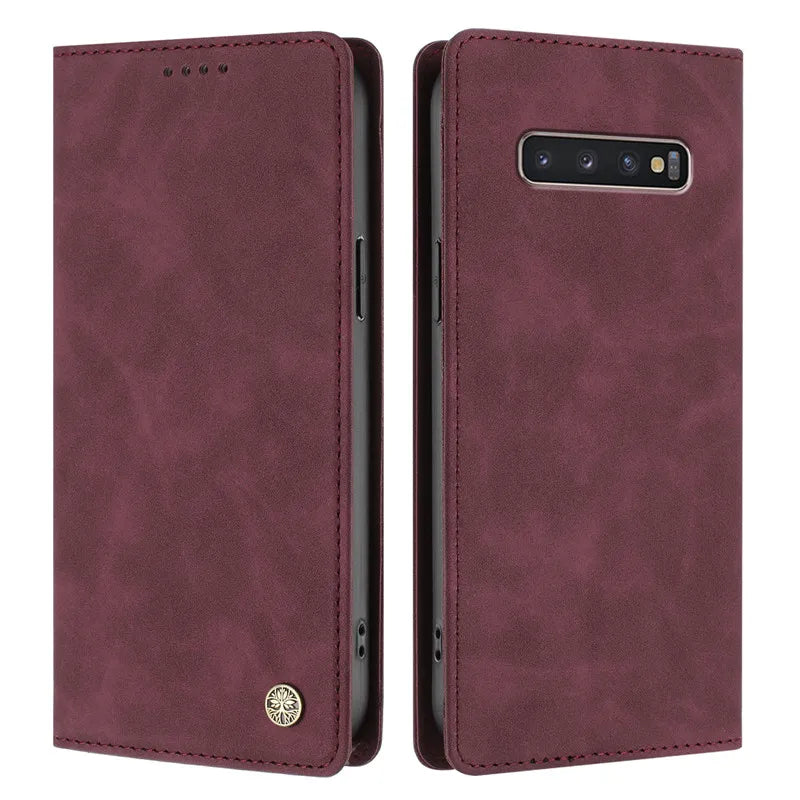 S10+ Luxury Wallet Flip Cover Phone Case For Samsung Galaxy S10E S10 Plus Lite G973F Magnetic Shockproof Leather Cases Fundas