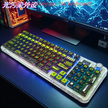 RGB Transparent, Ghost Walker SA Keycap PBT+PC 125 Key Bottom Transparent, Customized for 60/84/98/108 Mechanical Keyboard