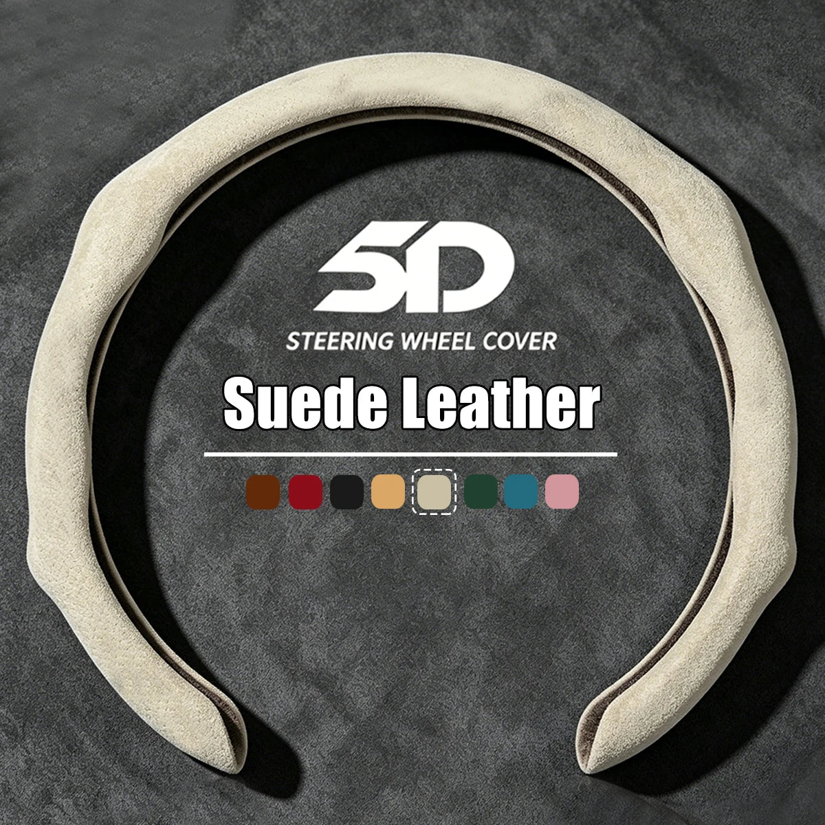 Premium Non-slip Suede Leather Car Steering Wheel Cover Booster Cover For Geely Coolray Boyue Okavango  Icon Emgrand X7 EX5