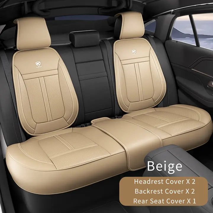 Car Seat Cover Punched NAPPA Leather Full Set Seat Protector Cover Universal Breathable Seat Cushion Auto Interior Universal Set