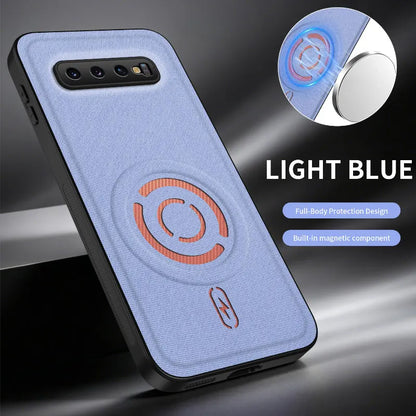 ShockProof Fabric Magnetic Case For Samsung Galaxy S10 Plus S10E S10Plus 4G 5G Wireless Charging Back Cover Coque