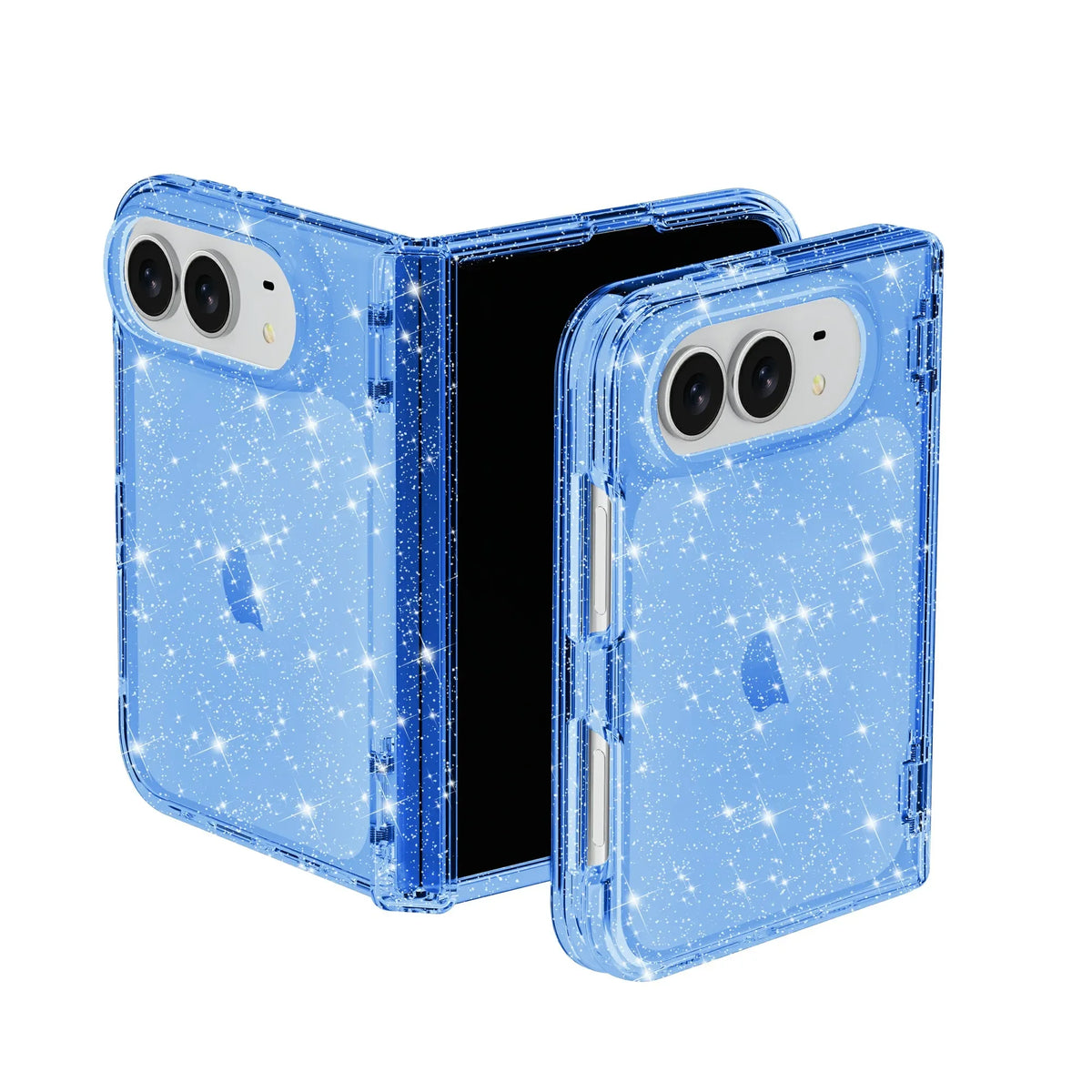 For IPhone Duo Fashion Transparent Glitter Acrylic Phone Case for IPhone Duo 18 Fold Shockproof Axis Protection Slim Fit Cover