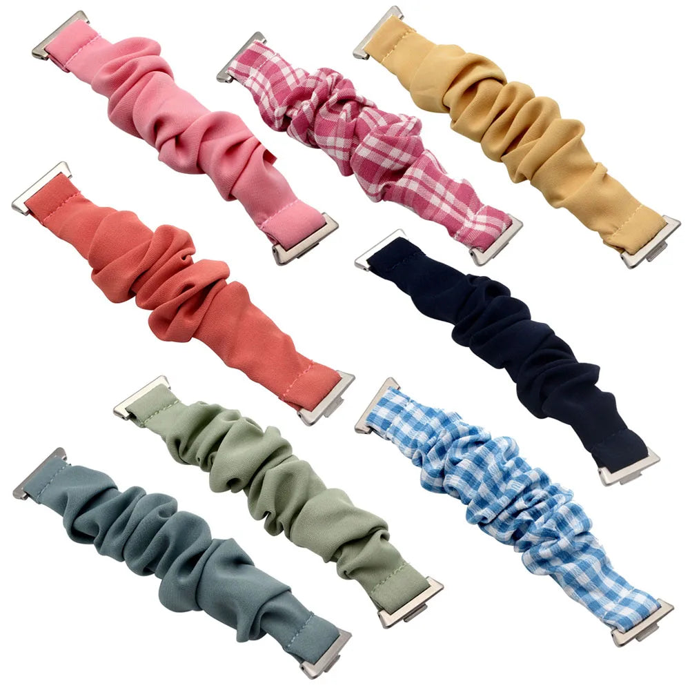 Pink Fabric Strap for Huawei Watch Fit 3/ Fit 4 Pro/ Fit 4/Fit5 Band Smartwatch Replacement Elastic Scrunchie Bracelet for Women