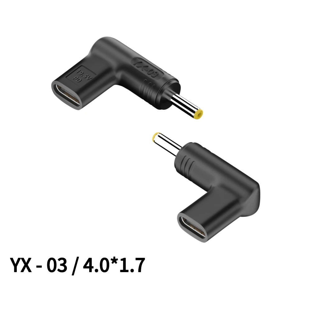 Laptop Power Adapter Connector Dc Plug USB Type C Female to Universal Male Jack Converter for Hp Dell Asus Acer Lenovo Notebook