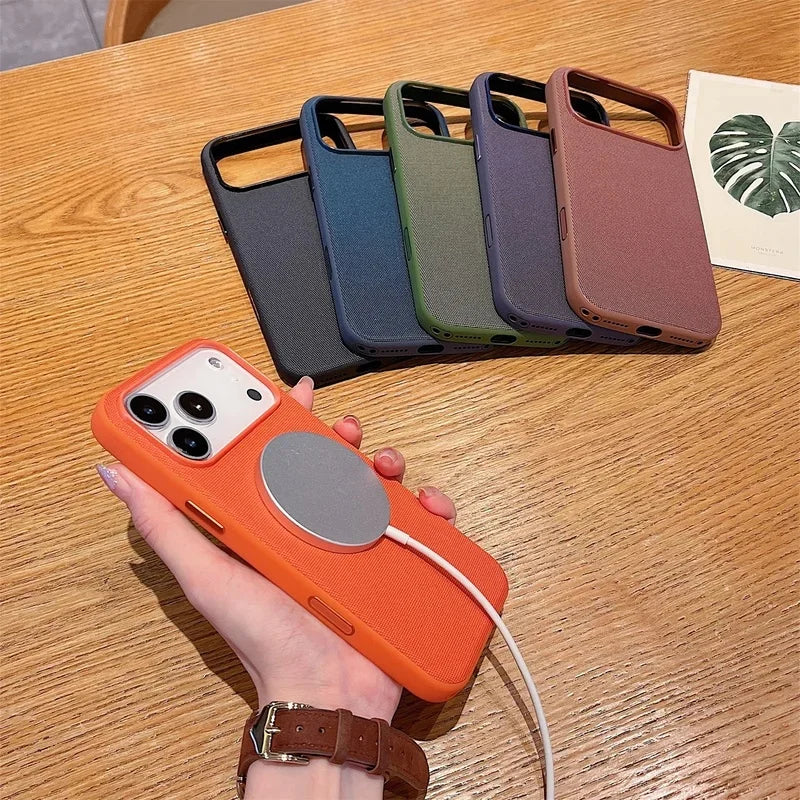 Original Technology Woven for Magsafe Magnetic Phone Case for IPhone 18 Promax 17 16 15 14 13 Pro Max Animation Shockproof Cover