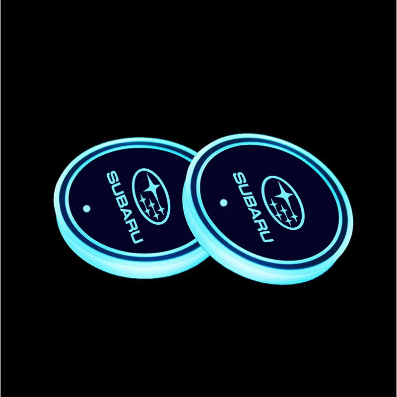 7 Color LED Car Cup Holder Light Luminous Coaster Water Cup Pad For Subaru STI Brz Wrx Xv Ascent Forester Outback Impreza Legacy