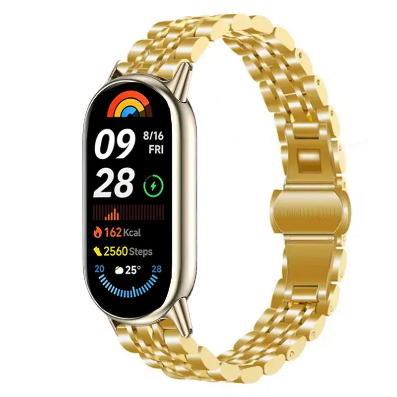 Metal Strap For Xiaomi Band 10 9 8 Belt Smartwatch Stainless Steel Mi Band 9 Bracelet Wristband Miband 11 Watchband Accessories