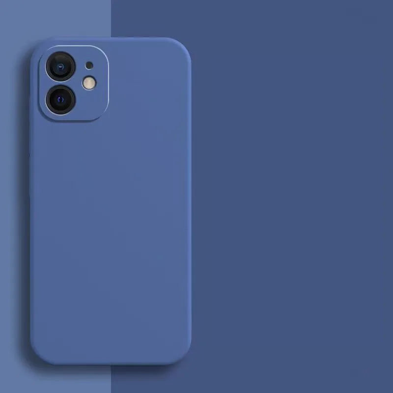 Candy Color Silicone Soft Case For iphone 11 12 13 mini 14 15 16 Plus 16e 17 Air Pro Max Shockproof Camera Protective Cover Case