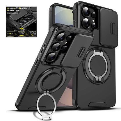 For Samsung S26 S25 S24 S23 Plus Ultra Magnetic Bracket Phone For Samsung S25 24 23 FE S26 25 Edge Sliding Window Anti Fall Case