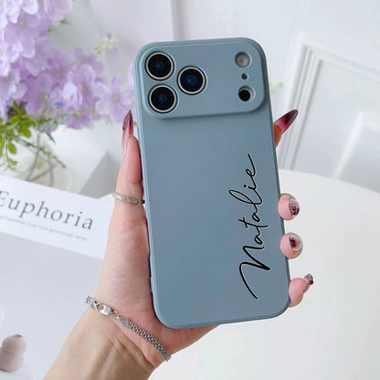 Personalized Custom Letters Name Colorful Soft Liquid Silica Gel Phone Case For iPhone 11 12 13 14 15 16 17 18 Pro Max 17Air