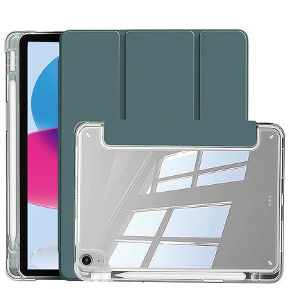 Case for iPad (A16) 11th Gen, 10th Gen, 11-inch 2025, iPad 9th/8th/7th/6th/5th gen, iPad Air Crystal Clear Case with Pencil Slot