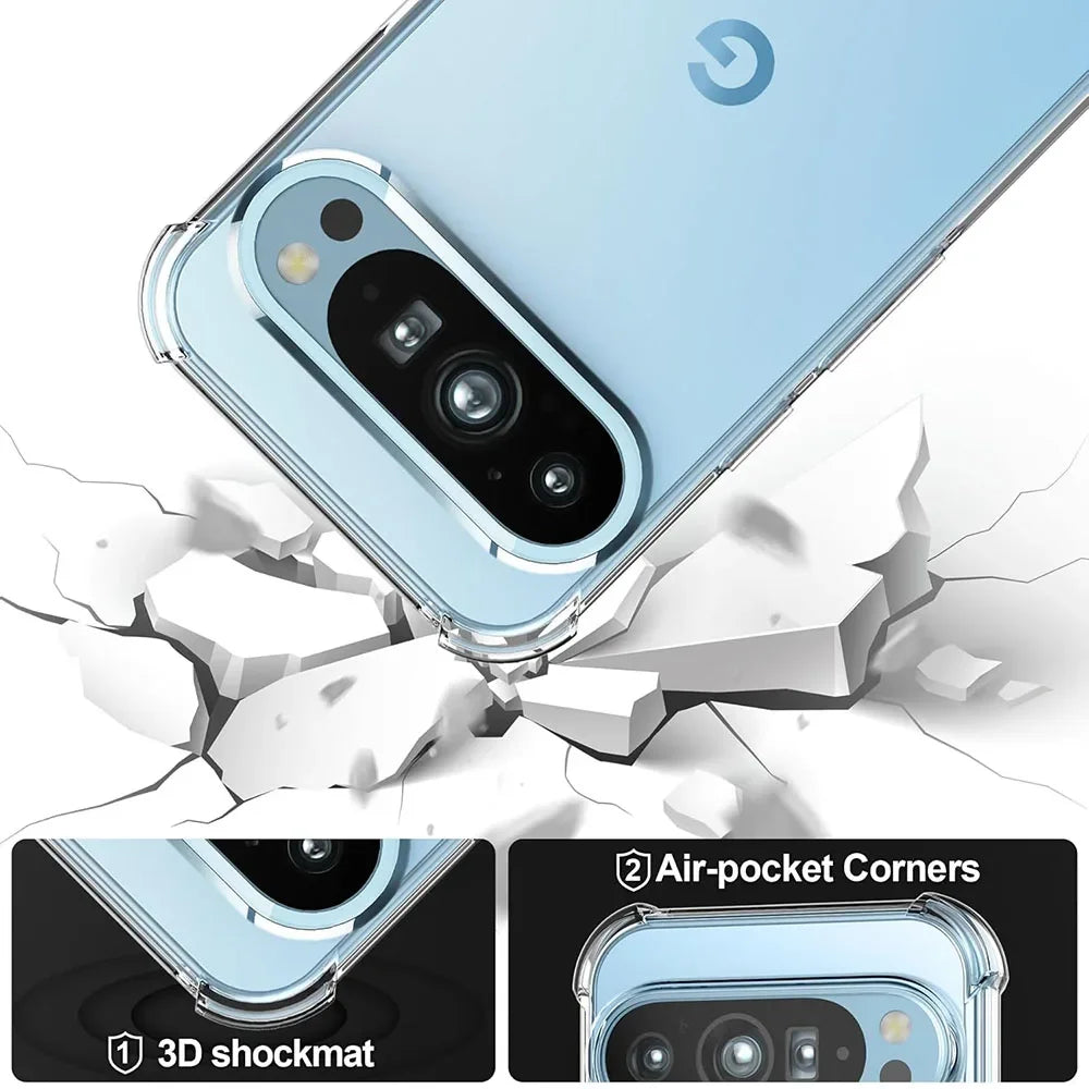Transparent Anti-yellowing Phone Case For Google Pixel 10 Pro 9 XL 8 7 6 9A 8A 7A 6A Shockproof Silicone Clear Airbag Back Cover