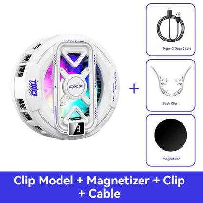K51 AI Mobile Cooler Magnetic Back-clip Ice Cooling Radiator Digital Display RGB Light Gaming Cooler Temperature Control