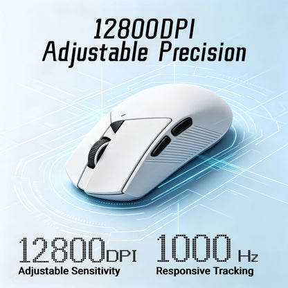 Wireless Mouse Rechargeable 3 Mode BT 2.4G Wired Lightweight 61g Gaming Mouse 12800 DPI 1000Hz Polling Rate Mouse for PC Laptop Office Gaming