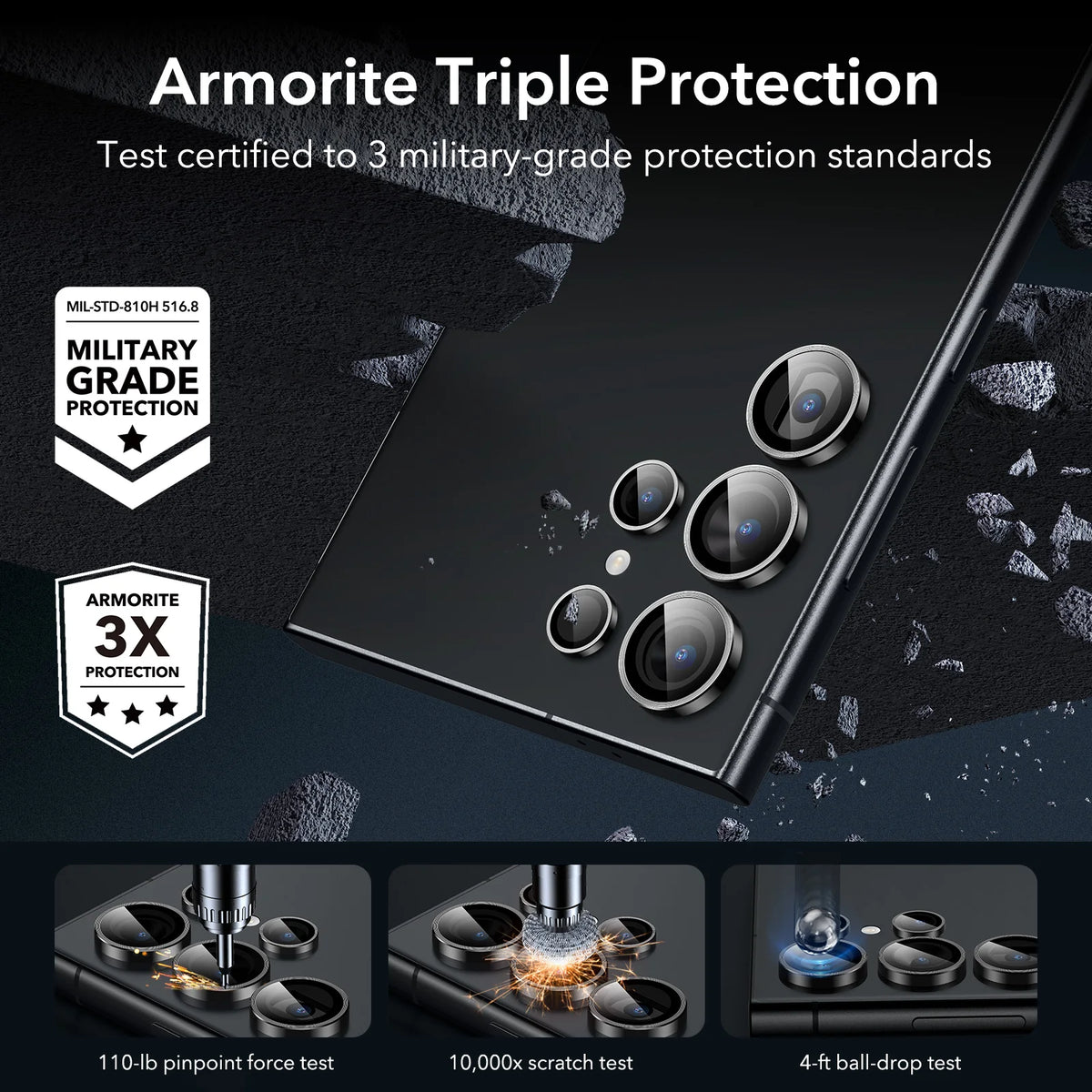 ESR for Galaxy S26 Ultra Armorite Camera Protector for SamSung S25/S24/S23 Ultra Anti-glare with Ultra-high Lens Protector