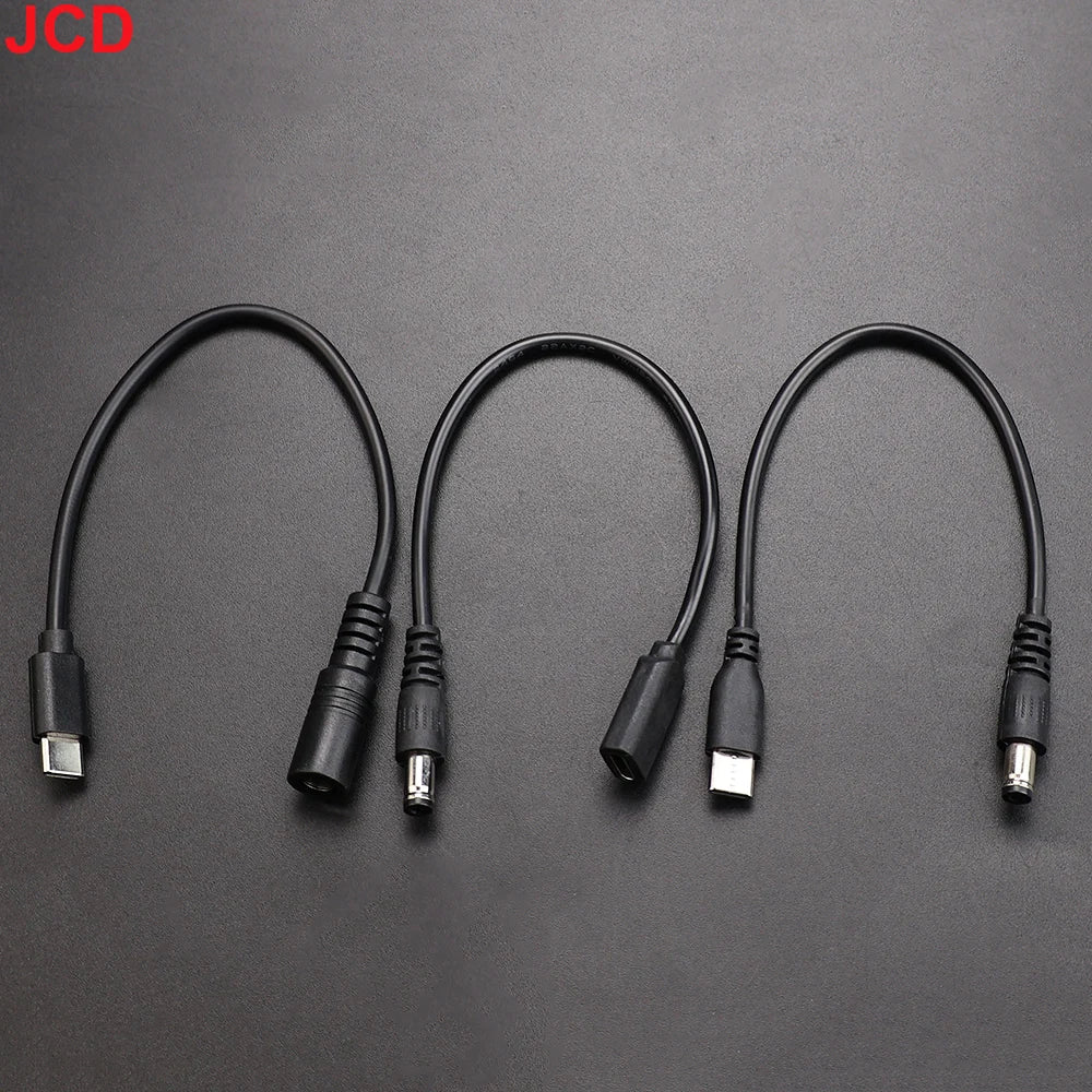 JCD DC Type-c Male Female To 5.5*2.1 Female Cables 5521 Power Jack DC Power Conector 5.5x2.1 Adapter USB Type C Converter