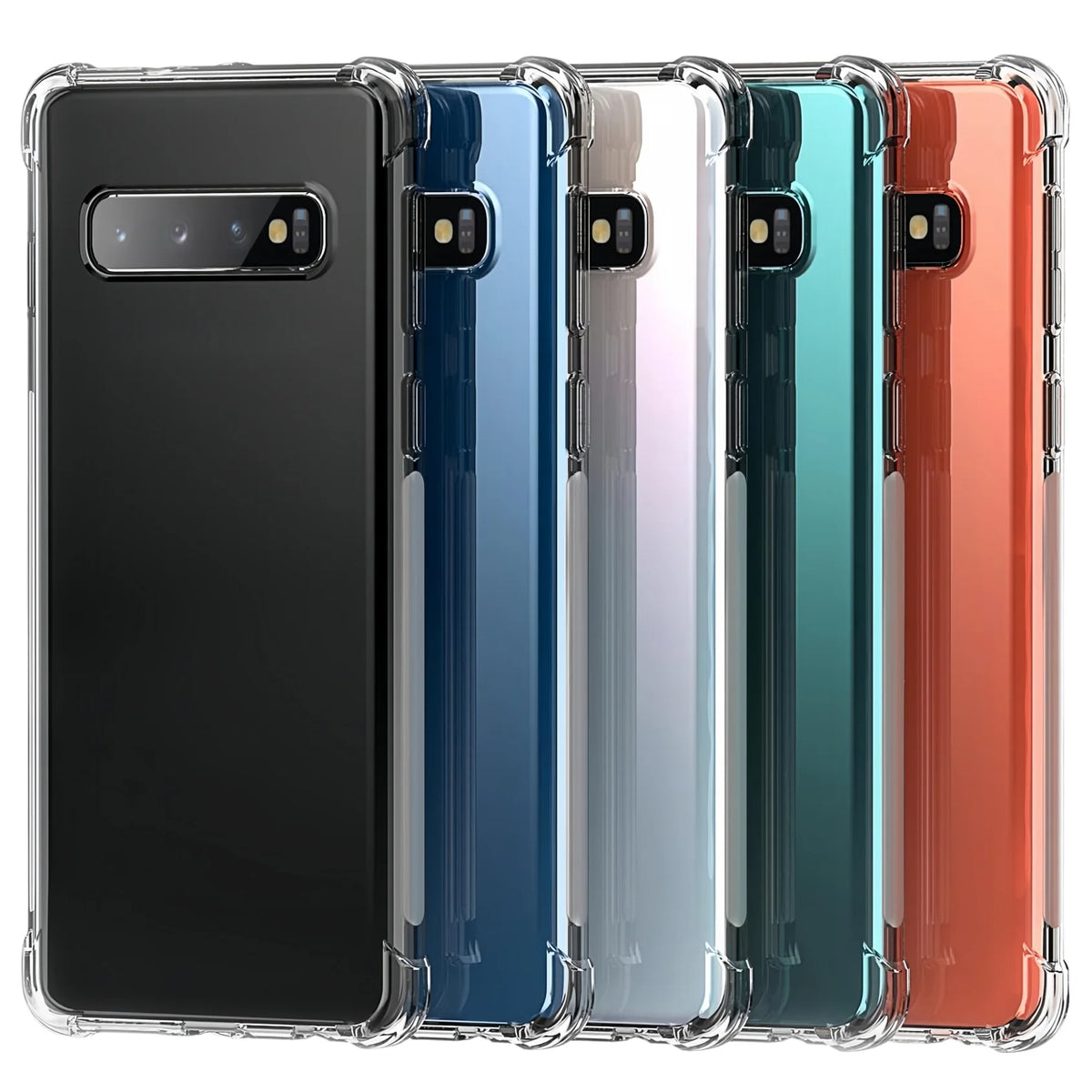Transparent TPU Shockproof Protection Case for Samsung Galaxy S10 Plus/ S10E -Clear