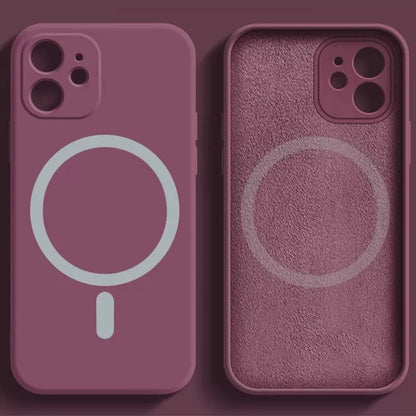 For Apple Magnetism Cover Original Liquid Silicone Magsafe Case Iphone 14 13 12 Mini 11 Pro Max X Xs Xr 7 8 Plus Se 202 Flocking