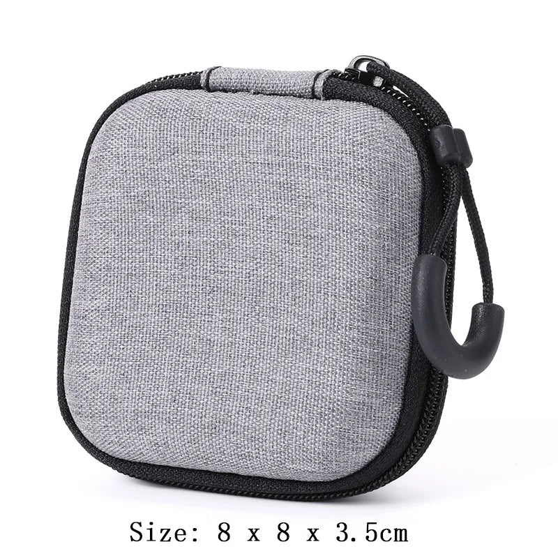 Portable Zipper Earphone Case Bag for Airpod Earpods KZ BA10 AS10 ES4 Charging Cable Accessories Mini Carrying Storage Bag Pouch