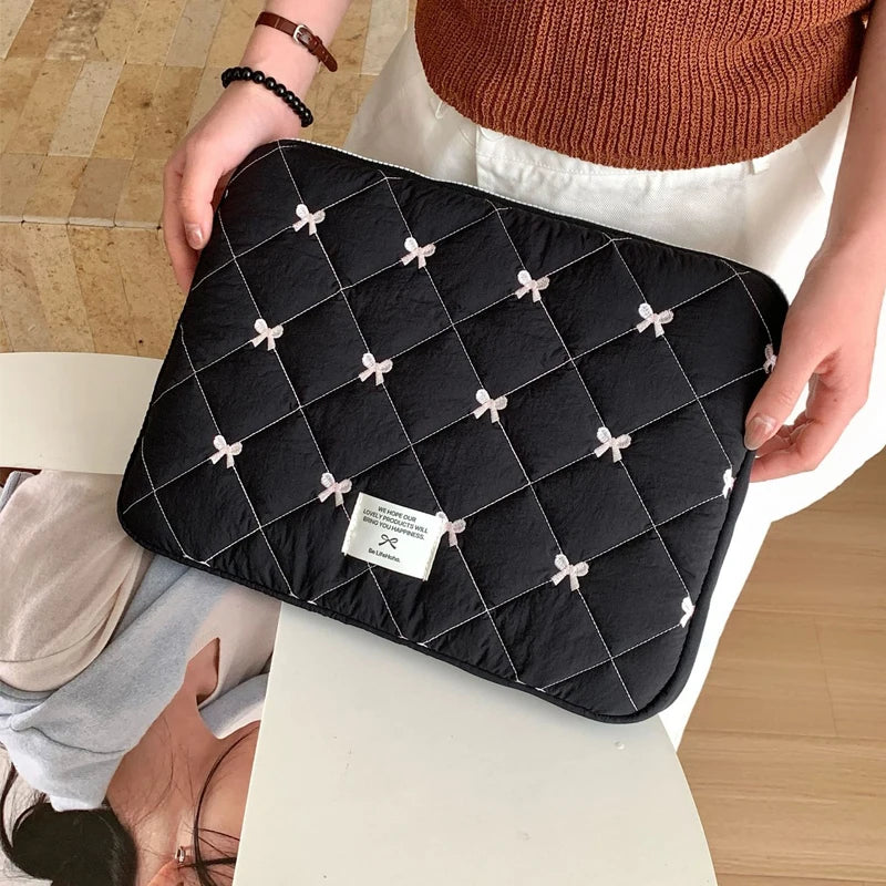 Cute Bow Graphic Laptop Bag Tablet Sleeve Case 11 13.3 14 15.6 Inch For Macbook Air 13 Pro Xiaomi Lenovo Dell Notebook Soft Case