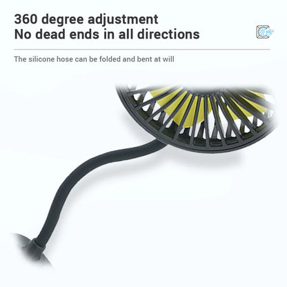 SEAMETAL Car Electric Fan Strong Wind 3-Speed Cooling Fan for Rear Seat Passenger Portable 360 Degree Rotatable Car Air Fan