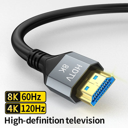 8K HDMI 2.1 Cable 4K@120Hz 8K@60Hz 48Gbps EARC ARC HDCP Ultra High Speed For RTX Video Cable PC Laptop Projector HDTV PS5 1m2m3m
