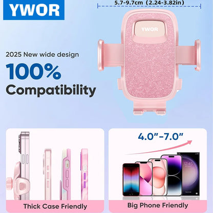 YWOR Car Phone Holder Vent [Big Phone Friendly Panel] Car Vent Phone Mount for Car Air Vent 360° Rotate Hands Free Cell Phone Ho