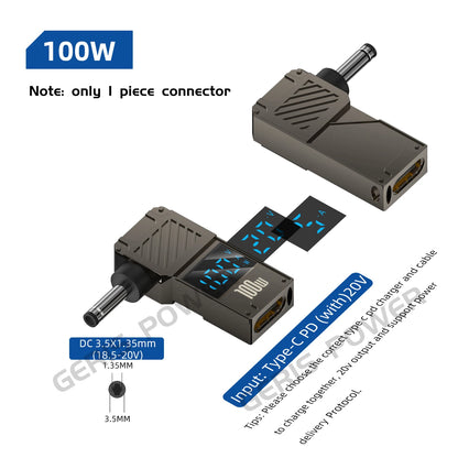 100W USB Type C Fast Charging Adapter Plug Connector Universal USB C to DC Laptop Charger Converter for Lenovo Dell Asus Hp Acer