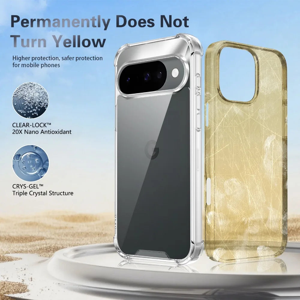 Transparent Anti-yellowing Phone Case For Google Pixel 10 Pro 9 XL 8 7 6 9A 8A 7A 6A Shockproof Silicone Clear Airbag Back Cover