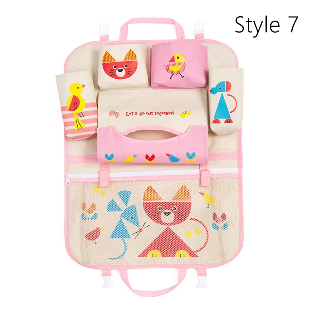 1Pcs New Large Capacity Car Seat Back Storage Bag Cartoon Multi-functional Seat Organizer Seat Hanging Bag Baby Kids Toys