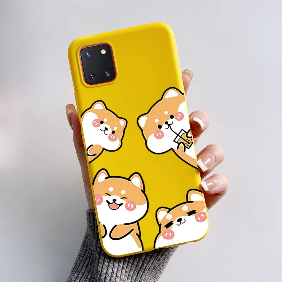 For Samsung Galaxy Note10 Lite Case SM-N770F 6.7'' Cute Bear Cartoon Cat Cover Soft TPU Phone Case For Samsung Note 10 Lite Bags