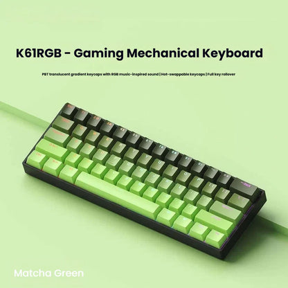 K61 USB Mini Mechanical Gaming Wired Keyboard Hot-Swappable Mechanical Keyboard Detachable Cable