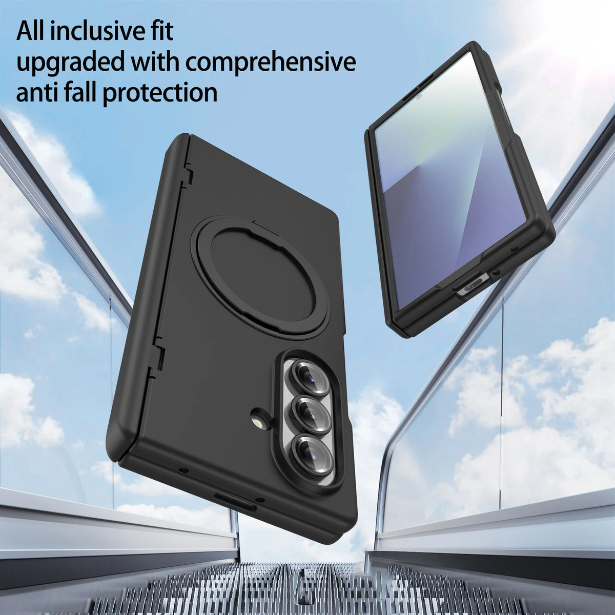 Fall Protective Case for Samsung Galaxy Z Fold 8 Ultra Fold8 Fold7 Fold 7 6 5 4 3 Fold6 Fold4 Tempered Glass Film Magnetic Ring