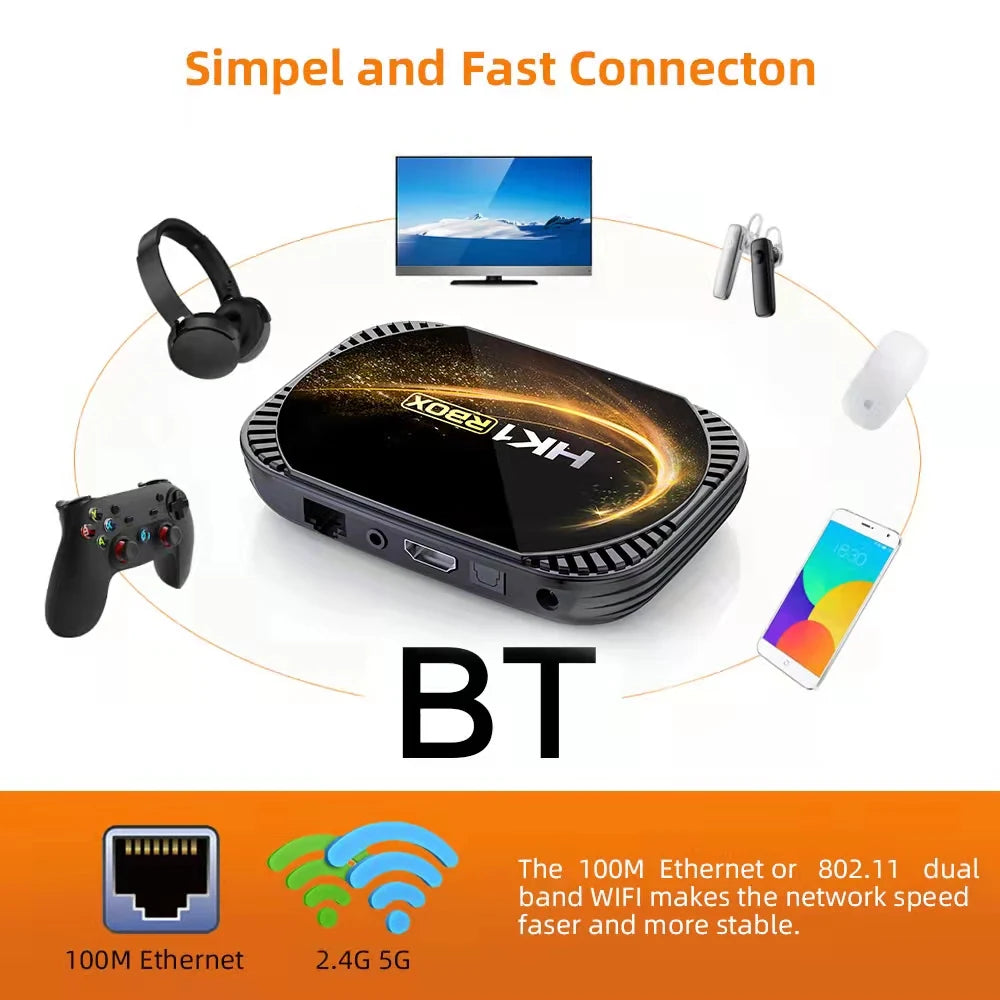 Smart TV Box HK1 RBOX X4S Amlogic S905X4 Android 11 4GB 64G 128GB 5G Dual WIFI 4K 8K BT Media Player Set Top Box 2G 16G TVBOX