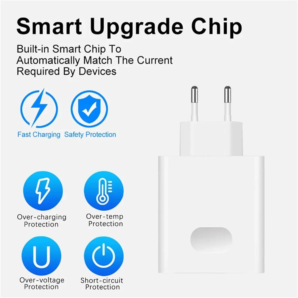 66W Super Fast USB Charger For Huawei Mate 40 50 P50 P60 Nova 10 Honor 90 100 X8b Magic 5 Lite 6 Pro Type C Charging 6A Cable 1m