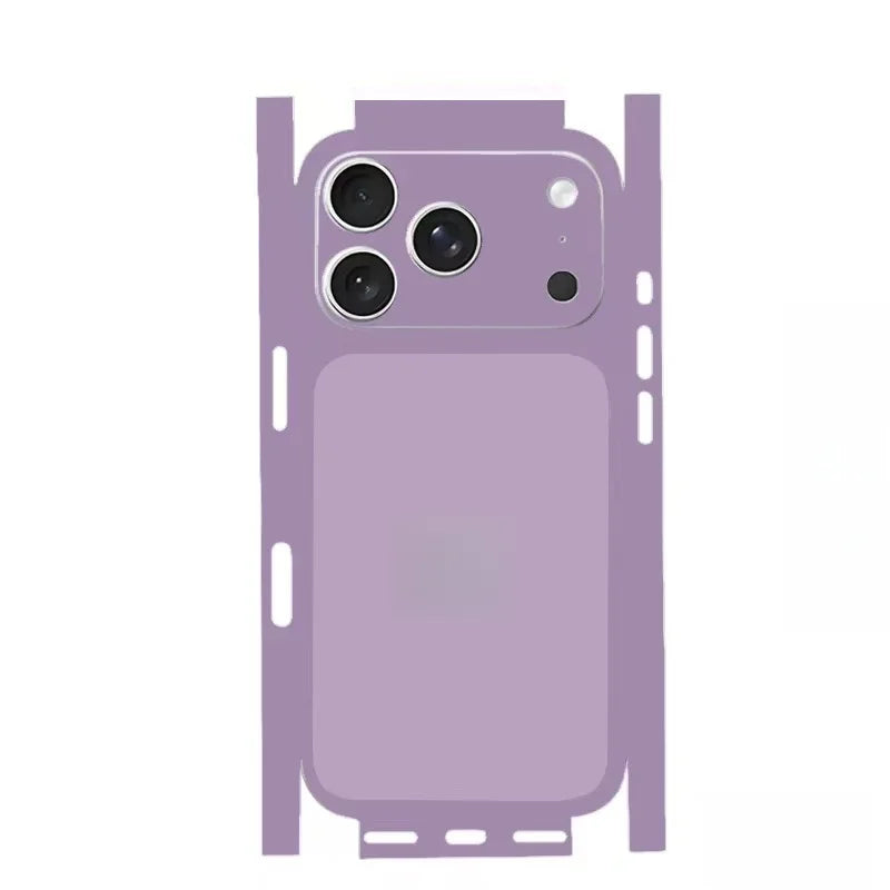 For Apple iPhone 17 16 15 14 IPhone13 Pro Max Full Body Wrap Decal Skin 3D Plain Color Rear Protective Sticker Film